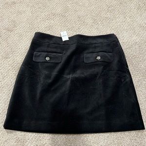 NWT LOFT black velvet skirt with crystal embellishments
